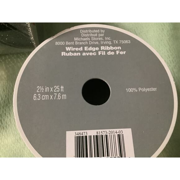 Celebrate It Christmas 4 Rolls Wired Black and Silver Ribbon - Picture 3 of 4